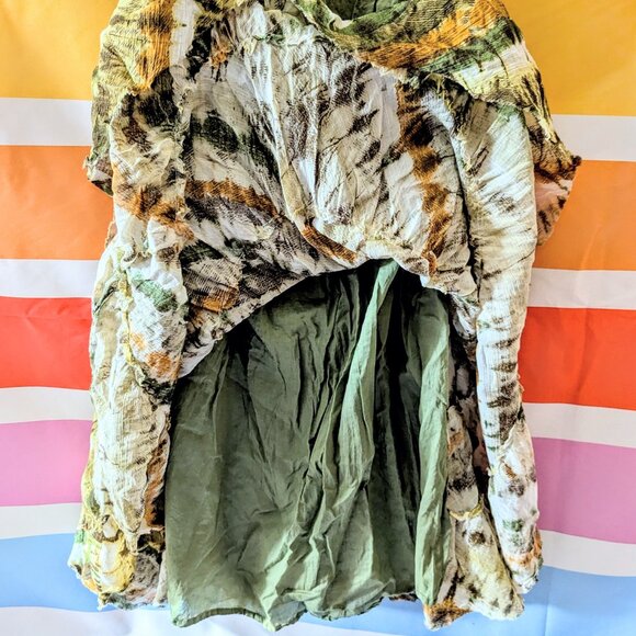 Vintage Earth Tone Patchwork Tiered Midi Skirt Fairy Cottagecore Y2k Goblincore - Picture 4 of 5